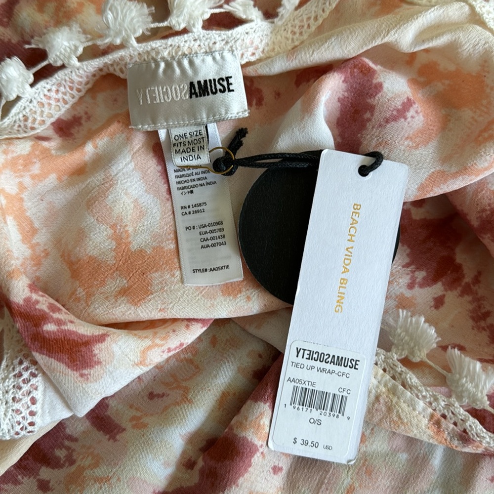 Soft Tie-Dye wrap in Peach & Rose by amuse society